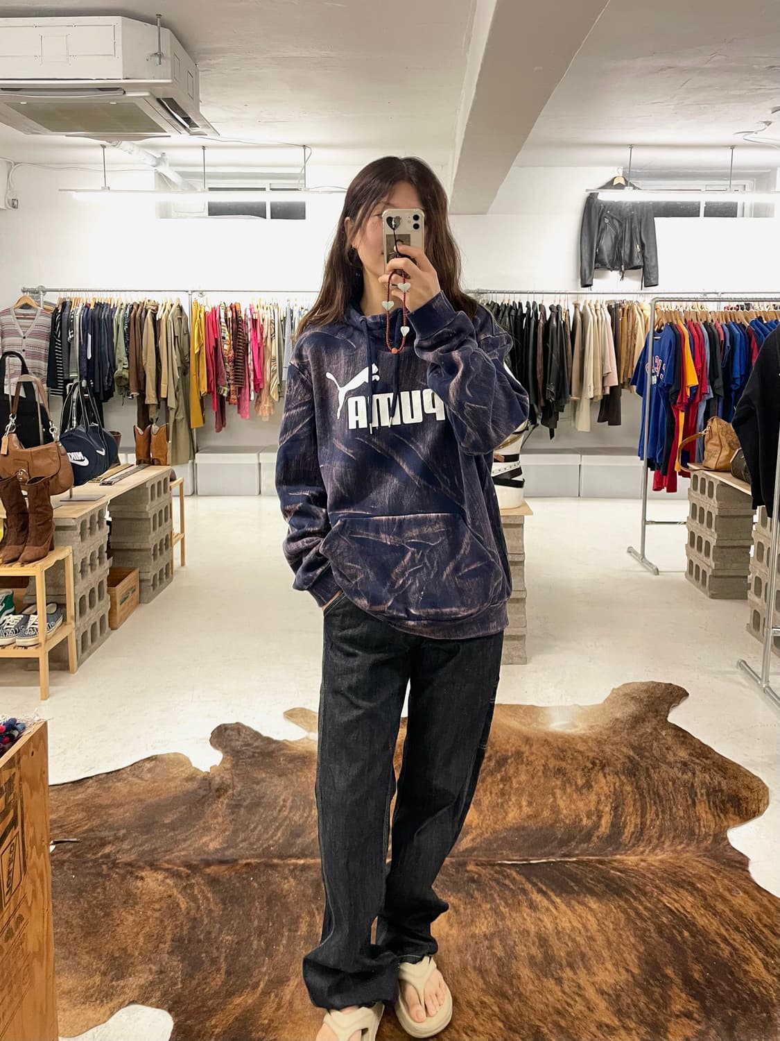 PUMA bleach washed hood t-shirts 디지털 프린팅 상품이미지3