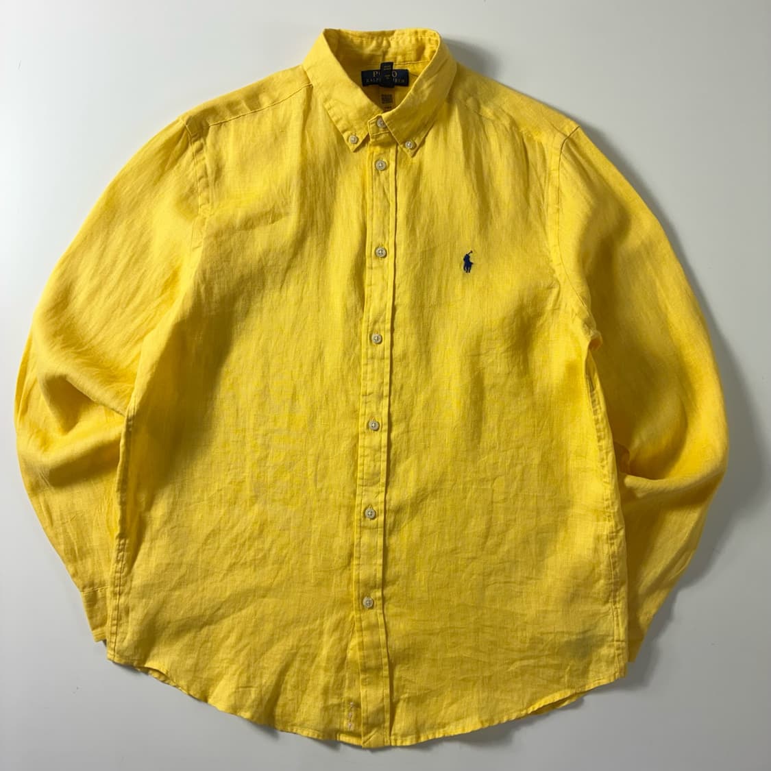 Polo  폴로 랄프로렌 신형 자수 린넨 옐로우 셔츠 (새상품) 상품이미지1
