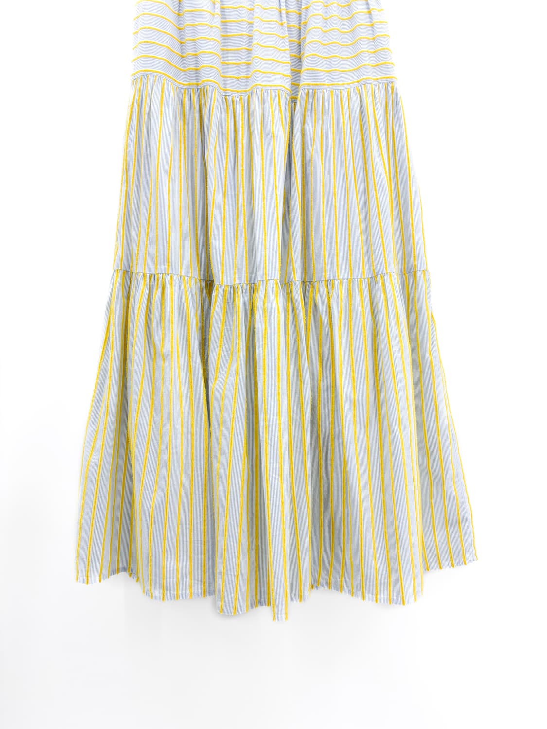 빈티지 블루&옐로우 스트라이프 롱 스커트 상품이미지3