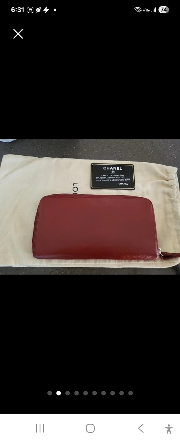 정품 샤넬 캐비어 버건디 장지갑(개런티 카드포함) 상품이미지2