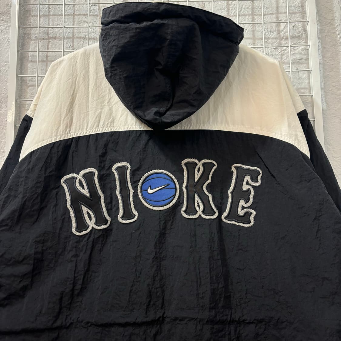 90s 나이키 올드스쿨 흰 검 돕바 자켓 M 상품이미지6