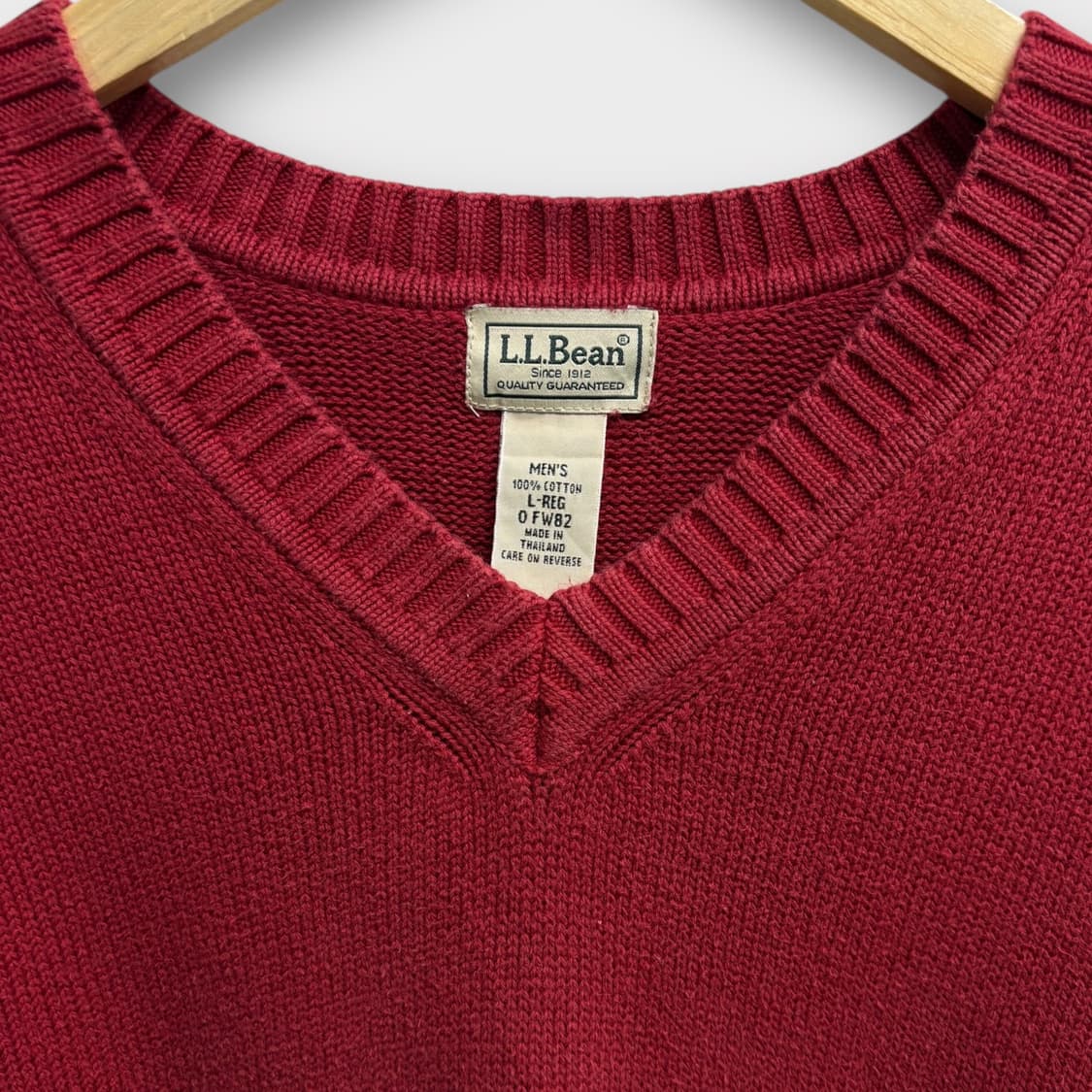  LL Bean  브이넥 버건디 니트 L  상품이미지4