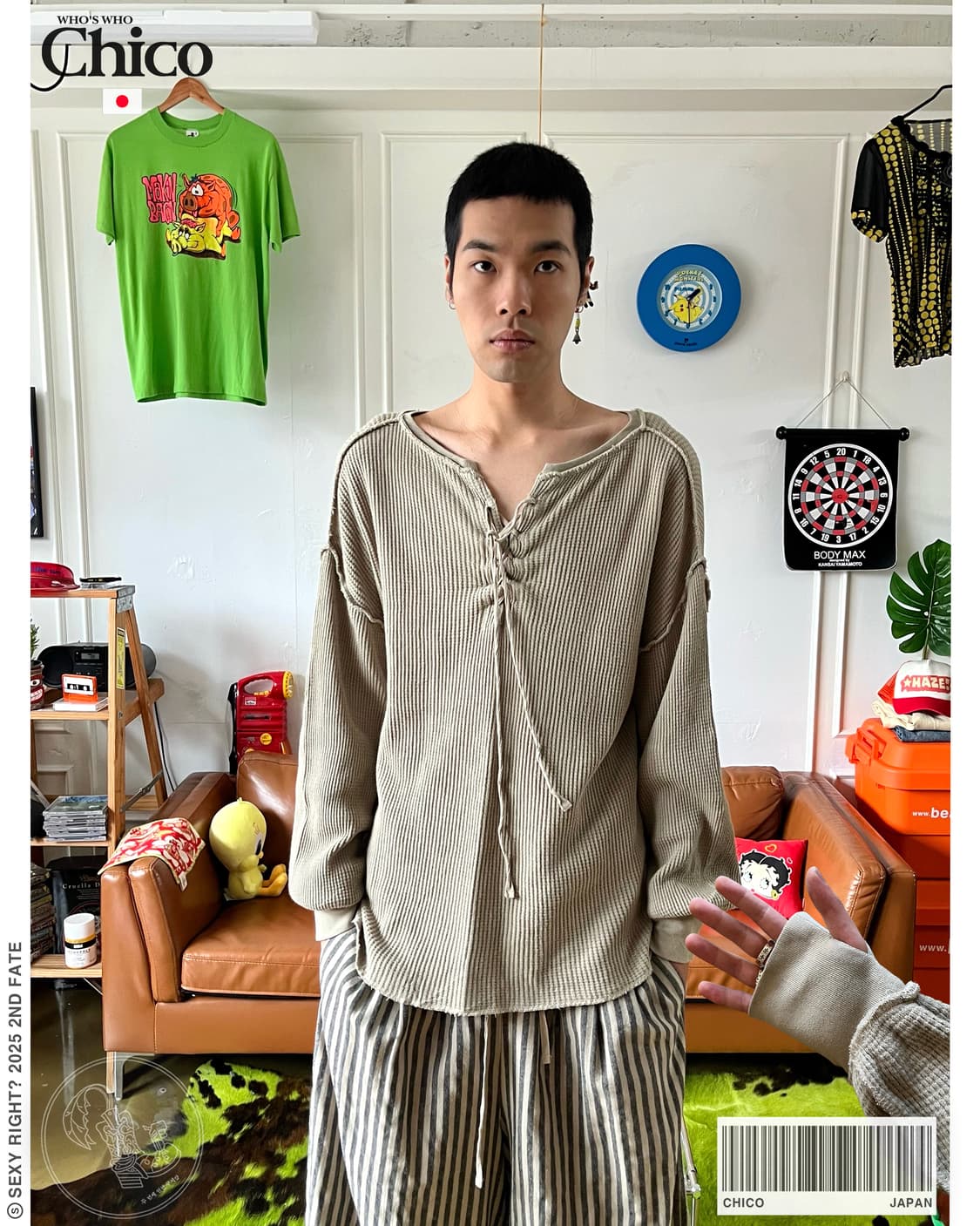 Chico Japanese Lace-up Waffle Knit 상품이미지1