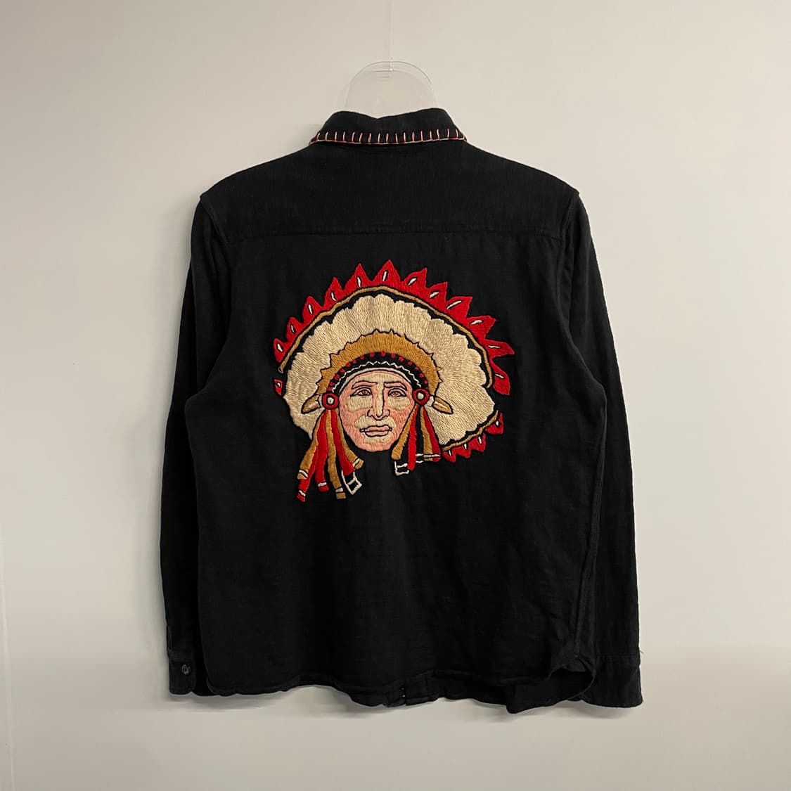 인디언 모터사이클 자수 셔츠 상품이미지1