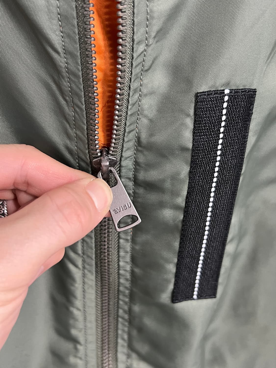 Evisu 에비수 올리브 카키 ma-1 항공자켓 상품이미지6