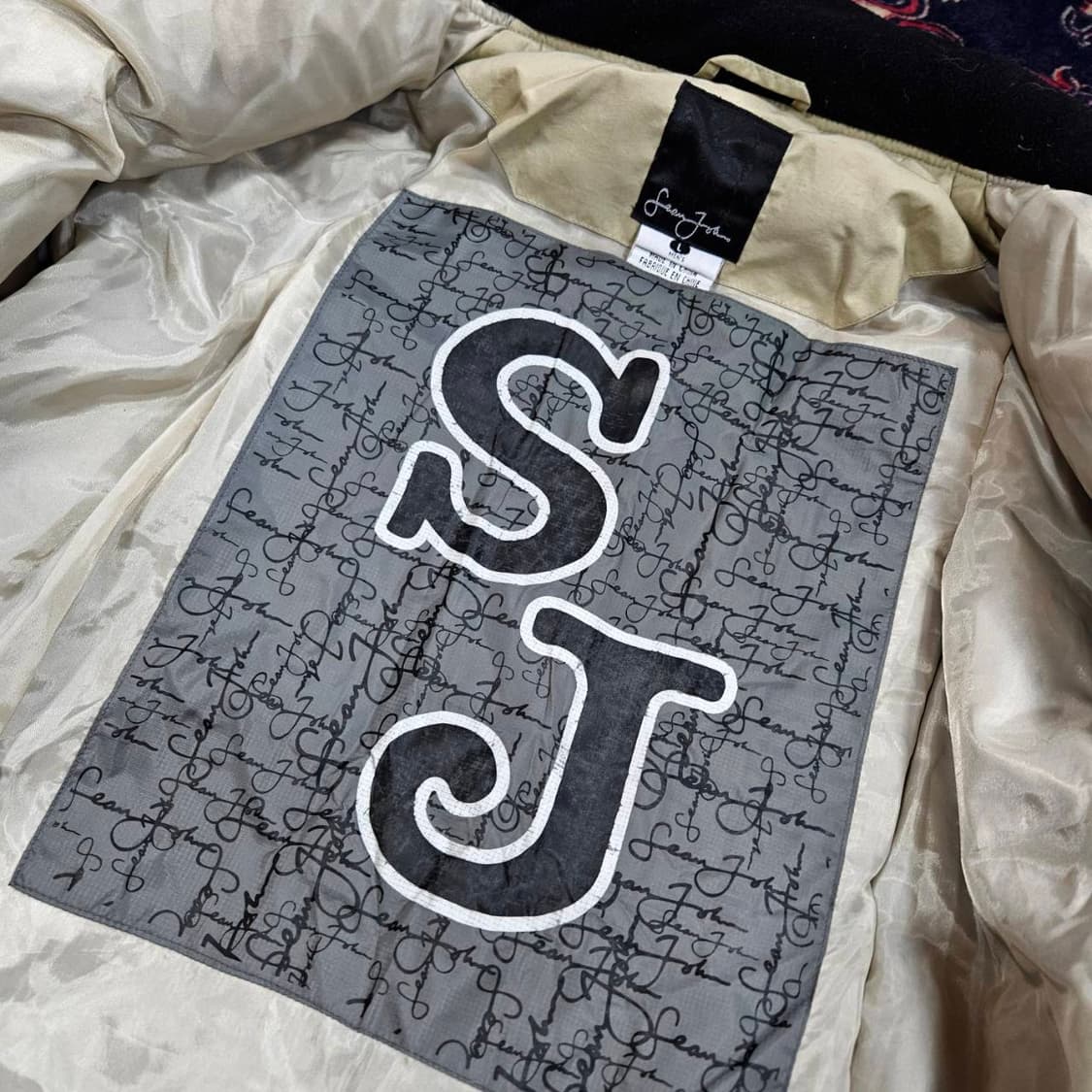  SeanJohn 빈티지 레드자수 덕다운 패딩 점퍼  상품이미지8