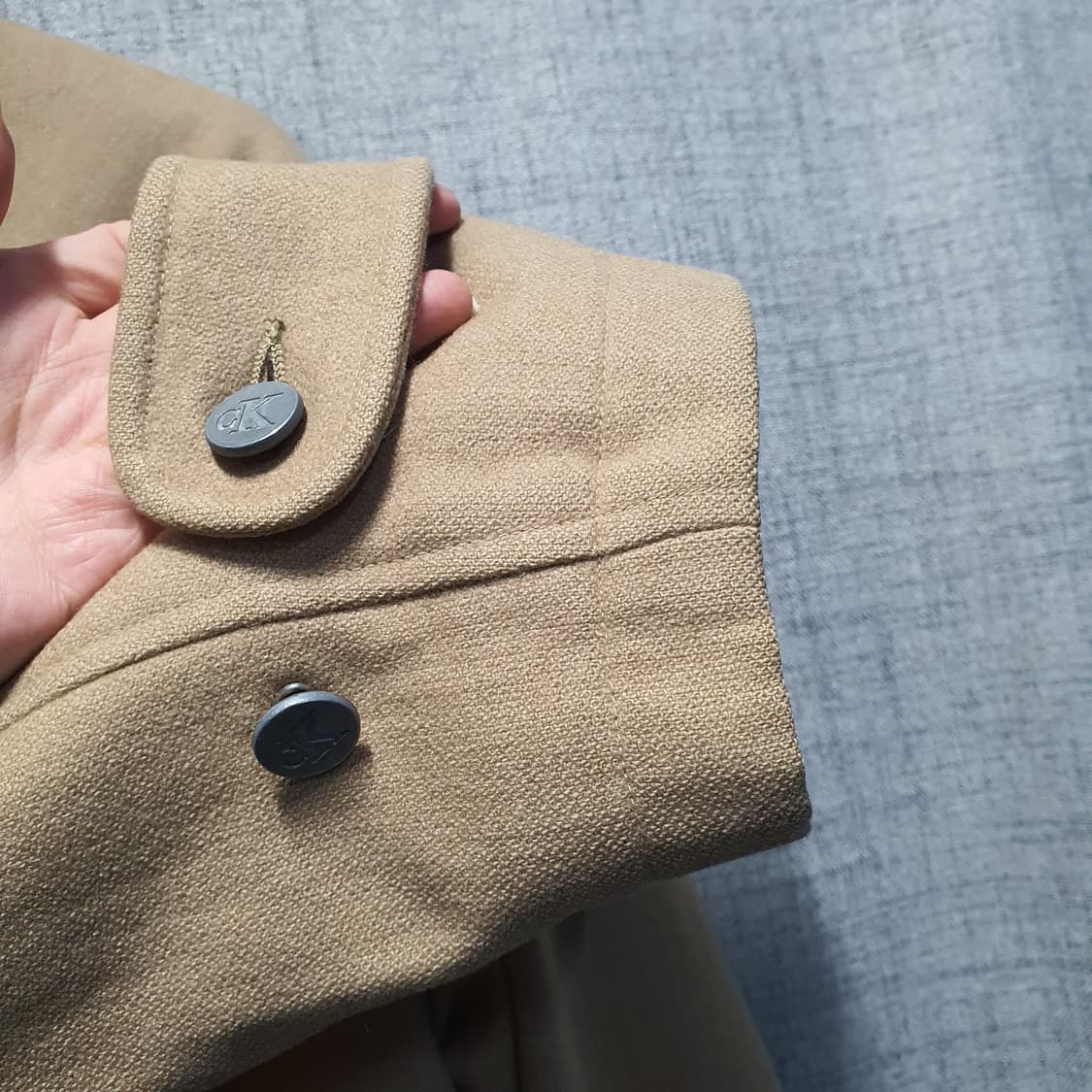 캘빈클라인 남성 코듀로이 더플 울 롱 코트  상품이미지5