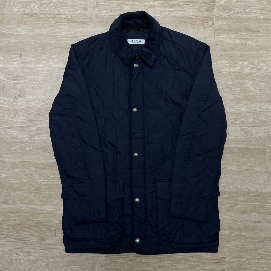 유에스 폴로 에센  코듀로이 카라 퀼팅자켓 [네이비] M/95 상품이미지1