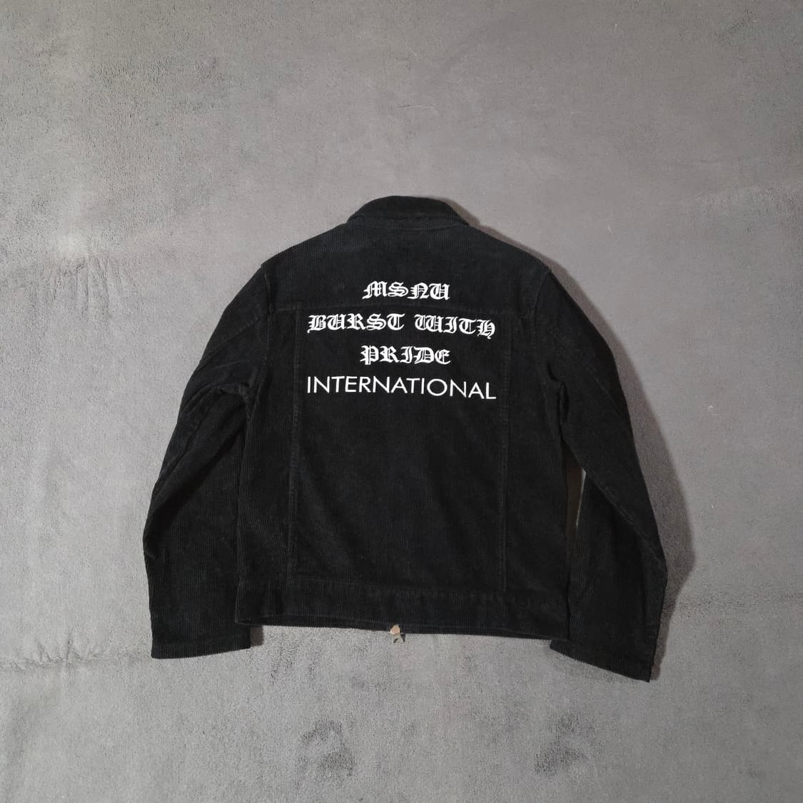 매스노운 피어싱 레터링 코듀로이 자켓 M 블랙 상품이미지2