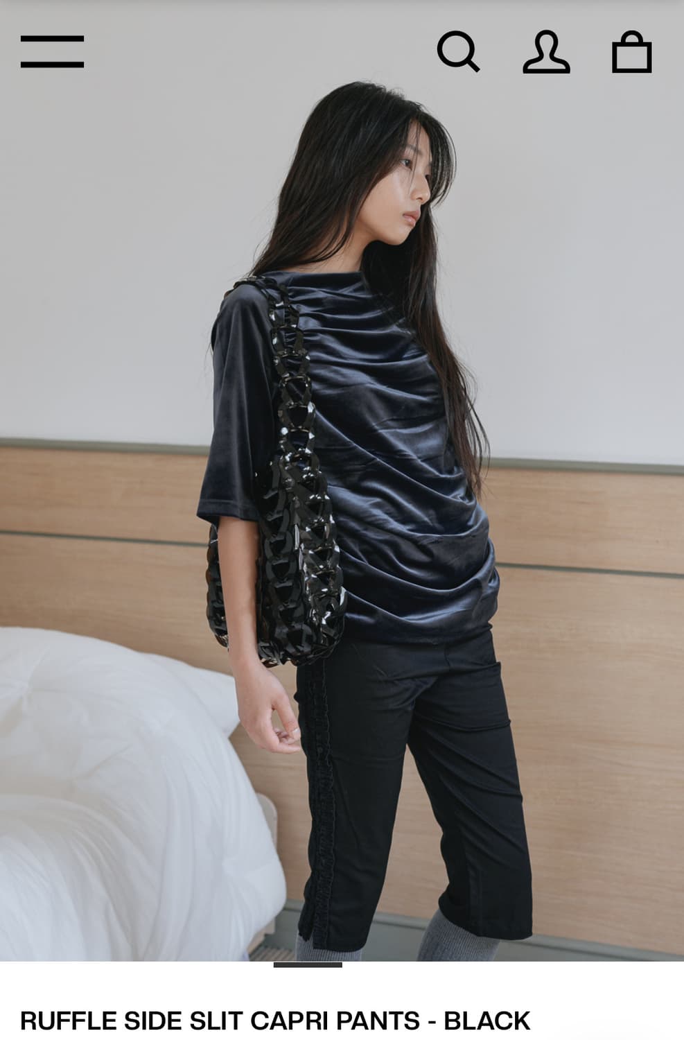 생긴스튜디오 카프리팬츠 RUFFLE SIDE SLIT CAPRI PANT 상품이미지2