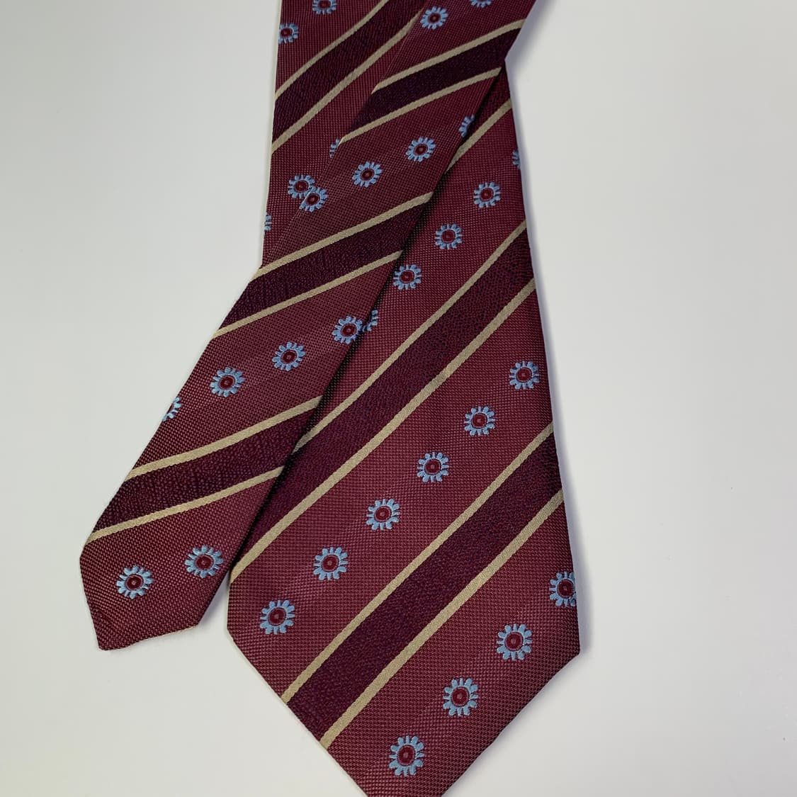 니나리치 명품넥타이 플라워 스트라이프디자인 A+ 최상급 9.3cm 상품이미지4