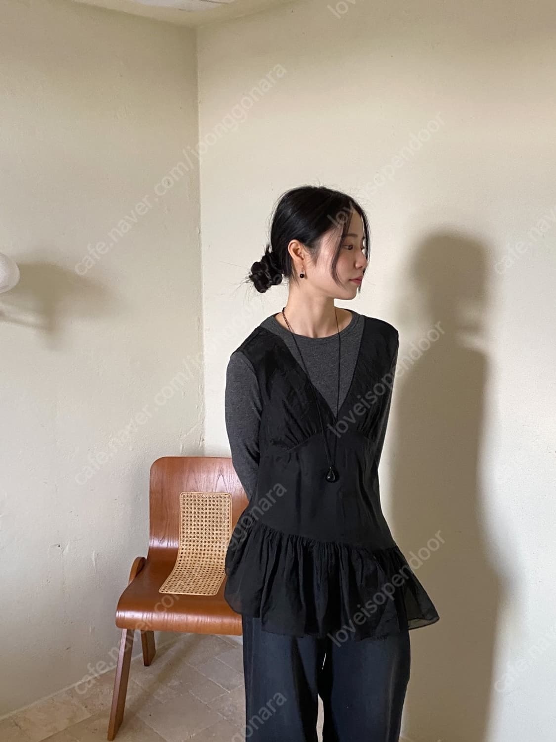 인더모드 inthemode 레이어드 프릴나시,캐롤 가디건 상품이미지8