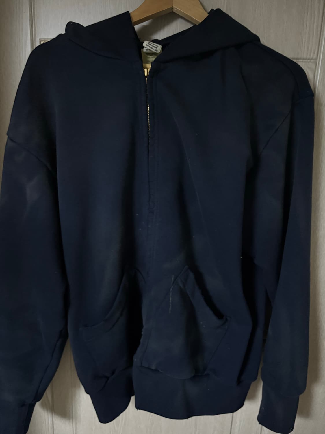 카키스 stain full zip hoodie navy L 상품이미지5