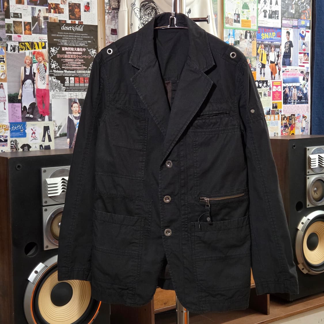 빈티지 블랙 코튼 블레이저 자켓 상품이미지1
