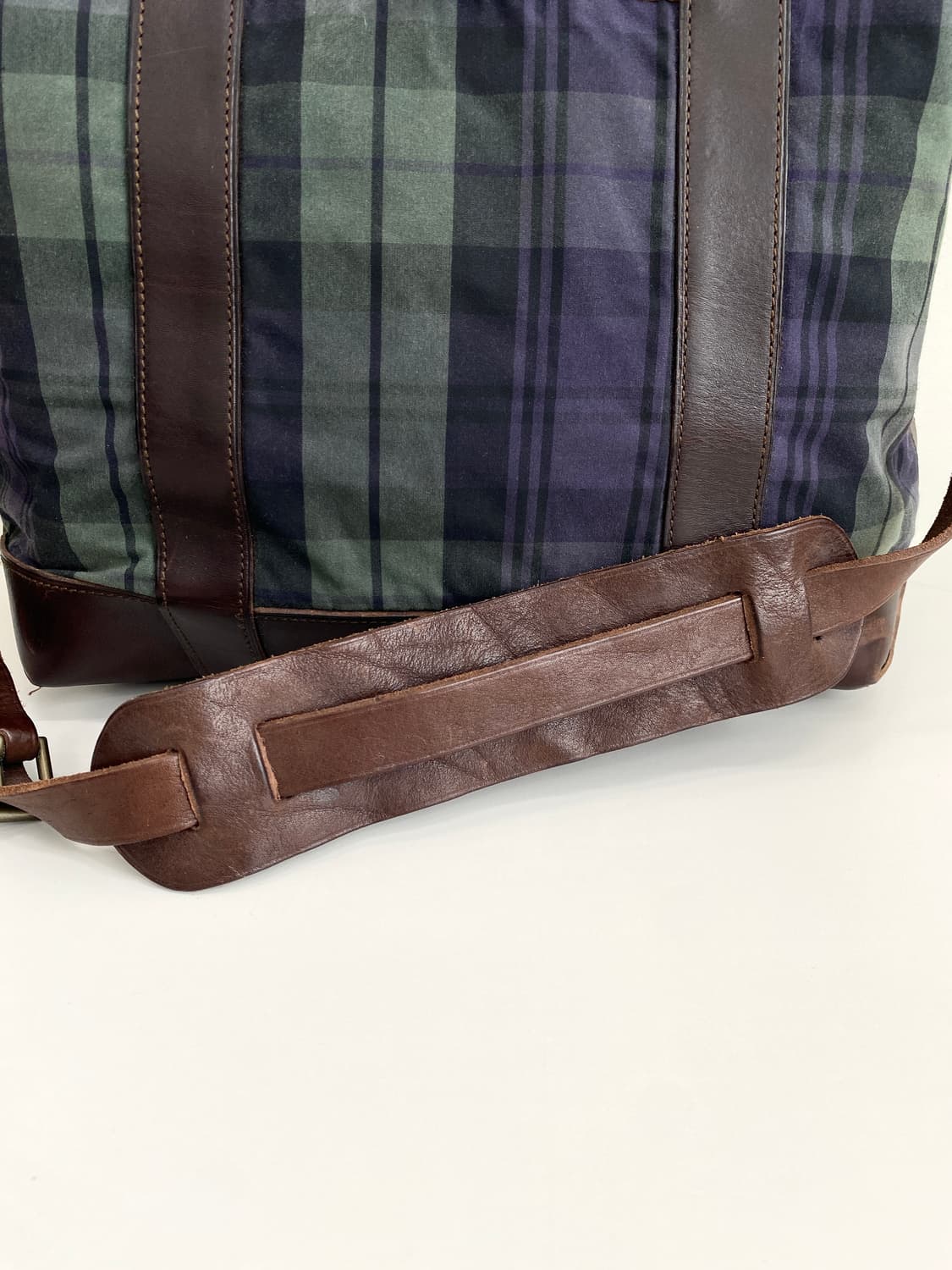 폴로 블랙와치 왁스 코튼/레더 투웨이 토트백 상품이미지3