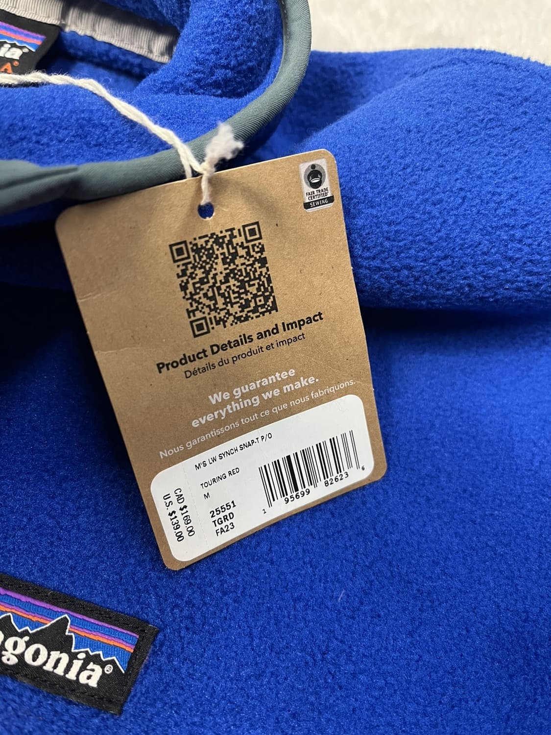23FW 파타고니아 신칠라 스냅-T 블루/레드/그레이 상품이미지4