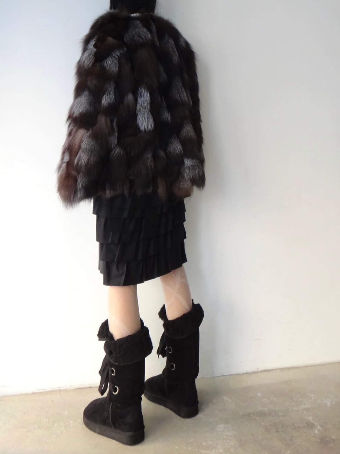 Milk touch fur jacket / brown & black 상품이미지5