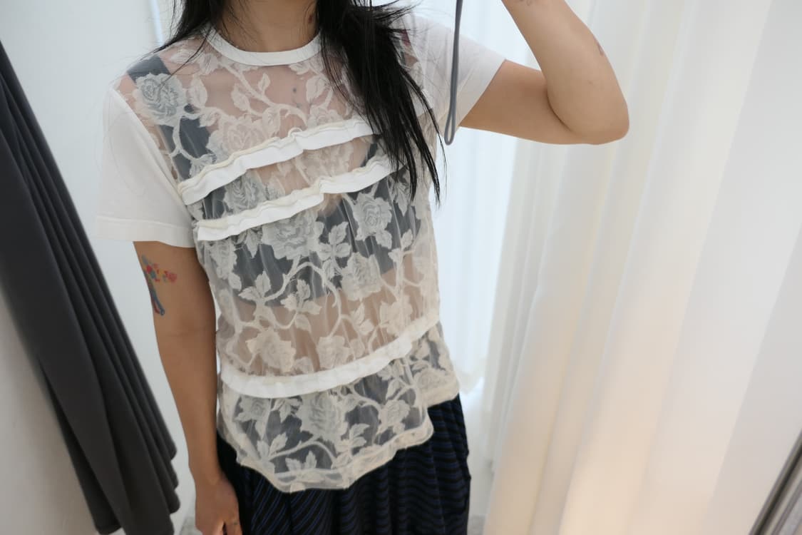 frill lace shirring top 상품이미지3