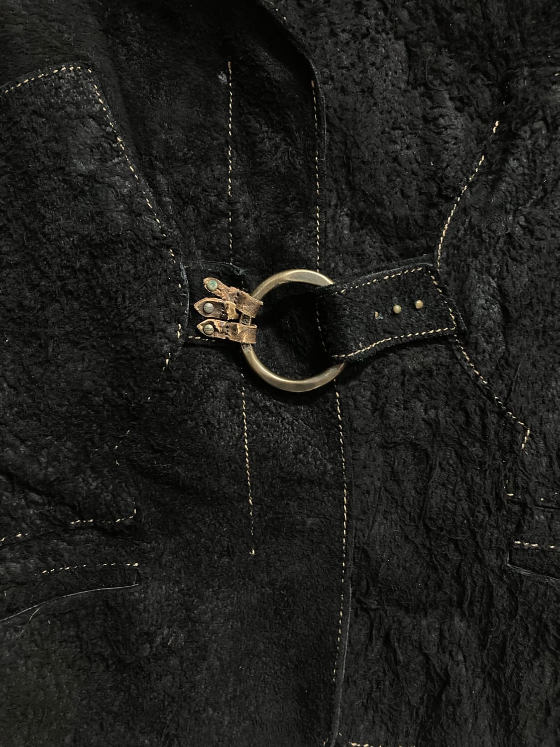 2000s 저스트 까발리 러프 레더 퍼 자켓 상품이미지8