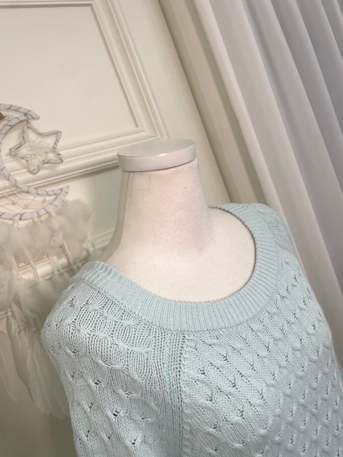 mint crochet point reglan cotton sweater 상품이미지6