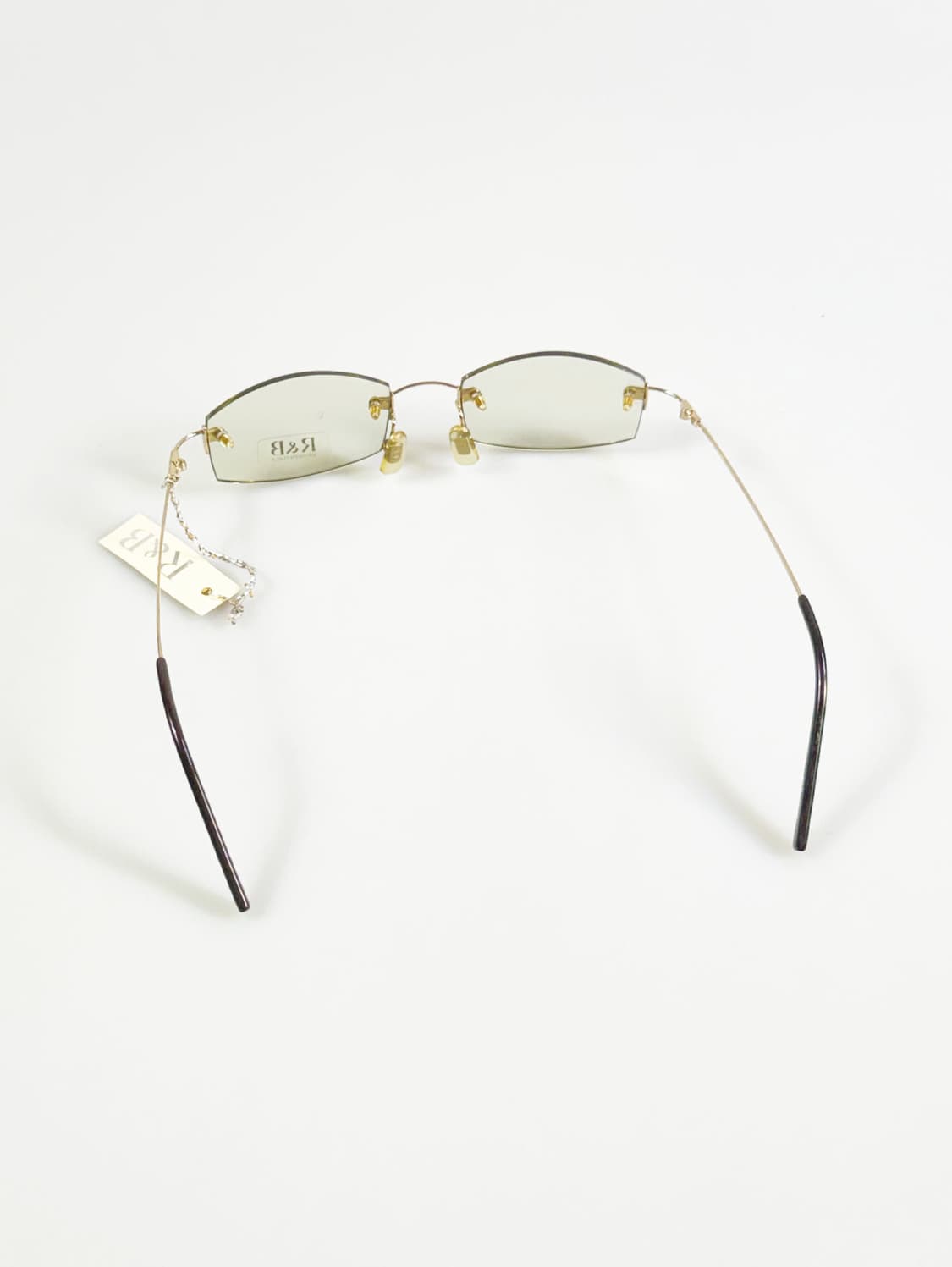 R&B EYEWEAR 무테 스퀘어 골드 메탈 빈티지 틴트 안경 상품이미지5