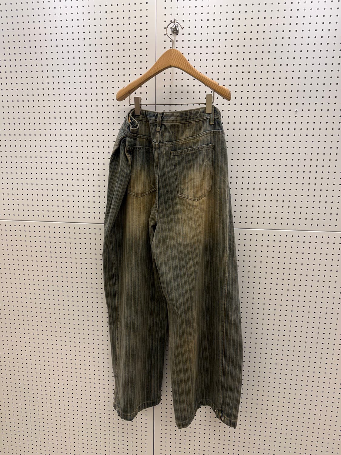 빈티지 ykk 스트라이프 와이드 벌룬핏 데님 팬츠 U1511 상품이미지4