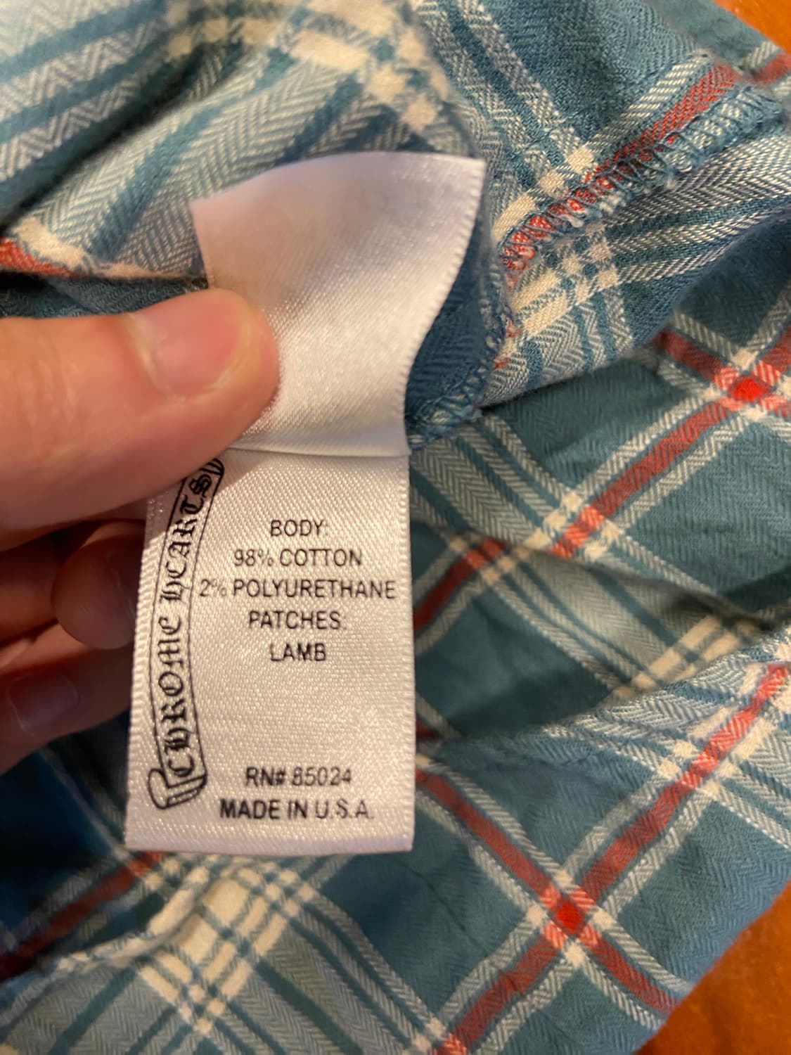 크롬하츠 플레어 레더패치 웨스턴 체크셔츠 사이즈 L 상품이미지6