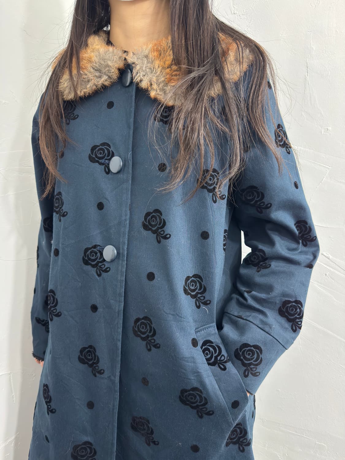 hamble dot&flower fur coat 상품이미지3