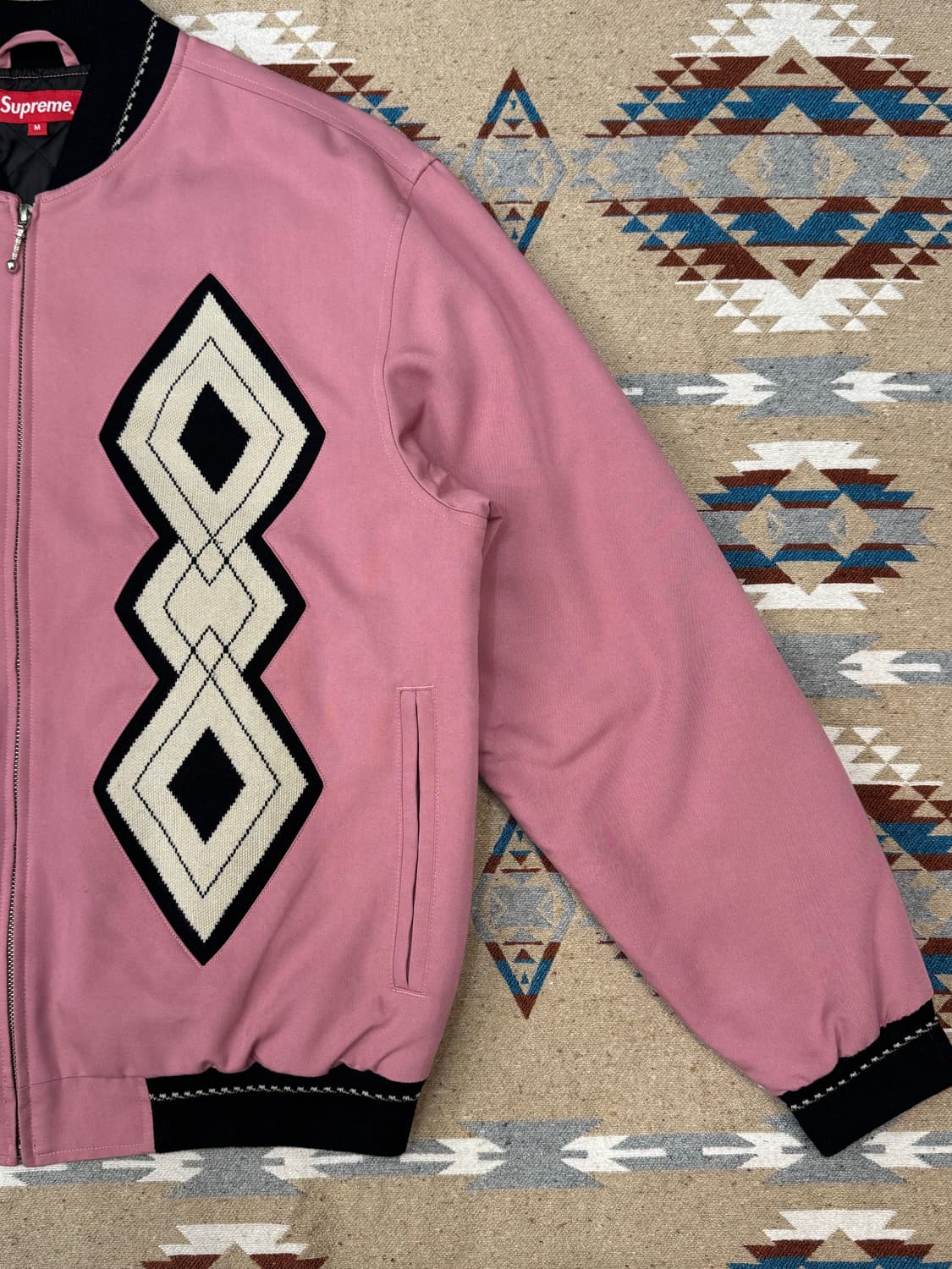[M] 슈프림 다이아몬드 레이온 봄버 더스티 핑크  상품이미지4
