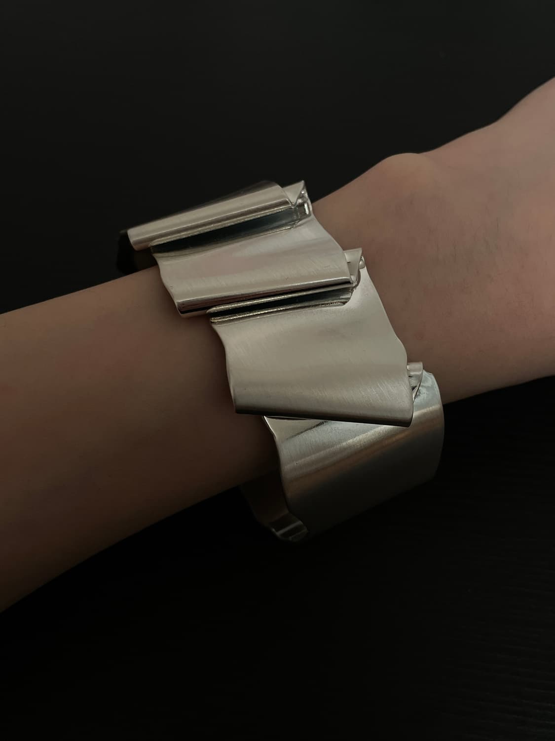 빈티지 페어리 러플 실버 뱅글 팔찌 상품이미지1