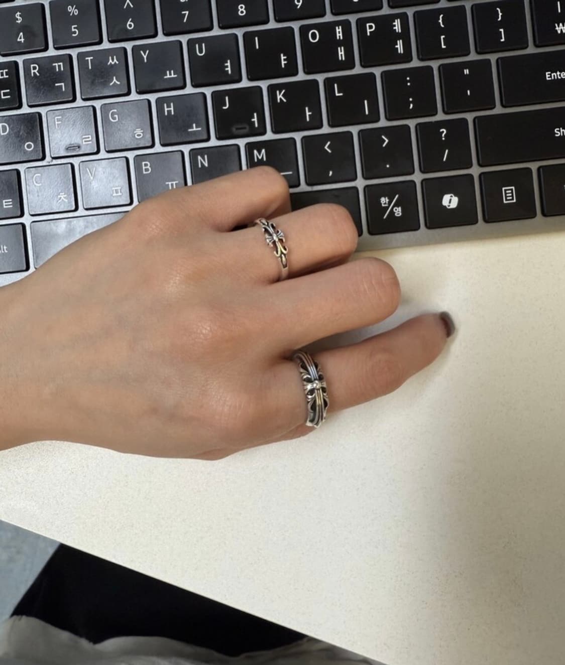 <새상품>실버925 오픈링 실버링 빈티지링 은반지 크로스링 상품이미지3