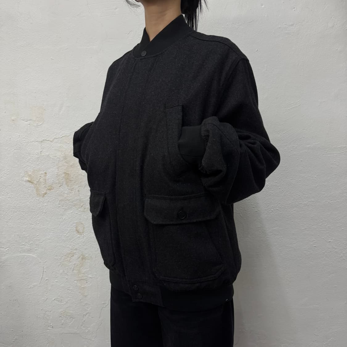 ELEMENT 차콜컬러 울 혼방 히든 집업 4포켓 블루종 자켓 상품이미지2