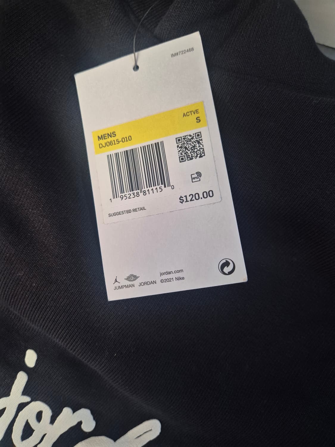 (새상품) 조던 x 트래비스 스캇 x 프라그먼트 후드 블랙  상품이미지3