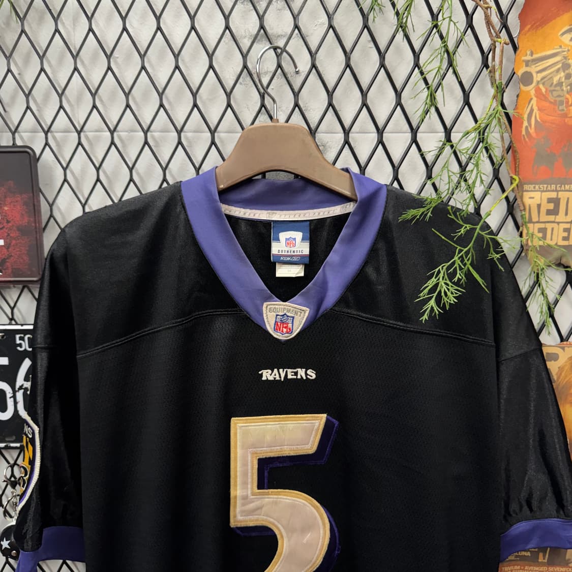 00s 리복 X NFL 온 필드 어센틱 저지 블랙 퍼플 상품이미지5