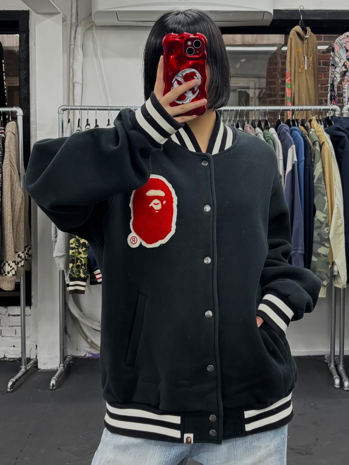 베이프 스펠아웃 바시티 자켓 상품이미지4