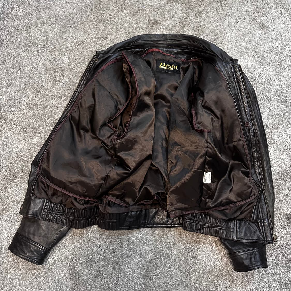 빈티지 블랙/브라운 양가죽 봄버 자켓105(내피) 상품이미지7