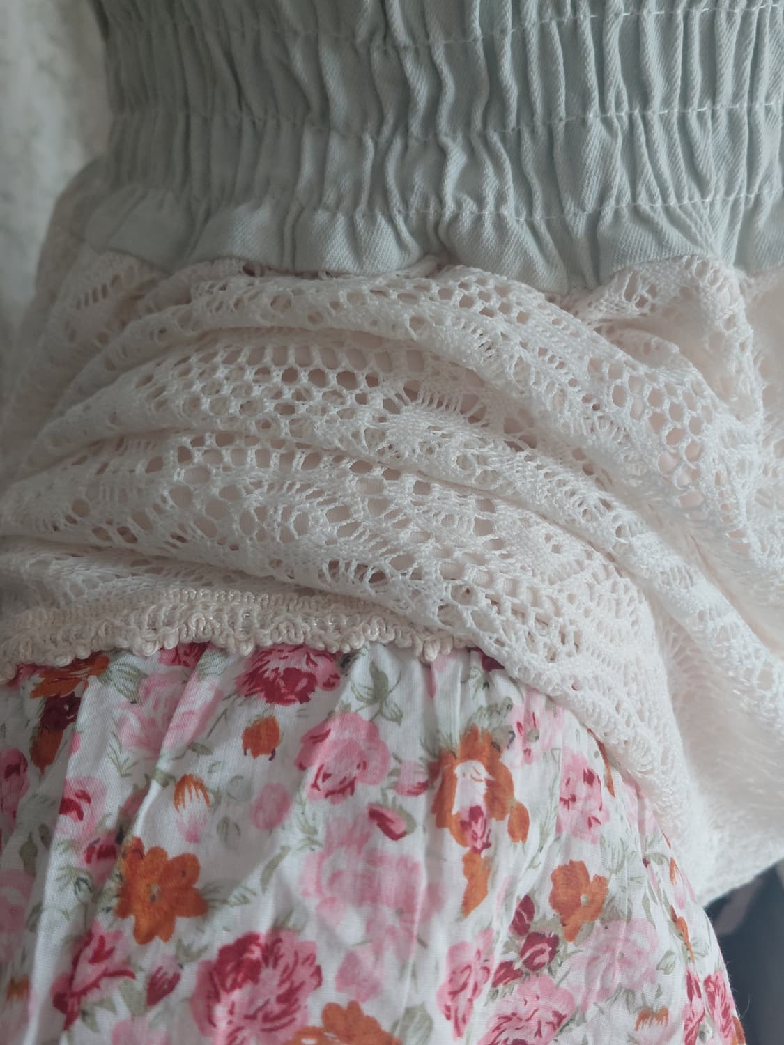 [빈티지] 레이스 플라워 패치워크 롱 원피스 상품이미지3