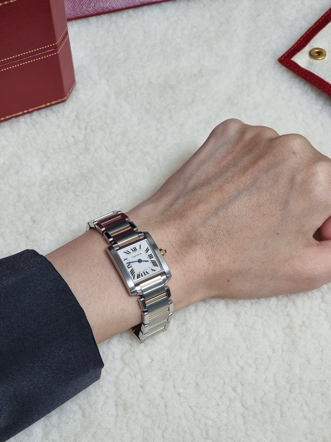 까르띠에 탱크 프랑세즈 18K 콤비 S 쿼츠 여성시계 06년 상품이미지7