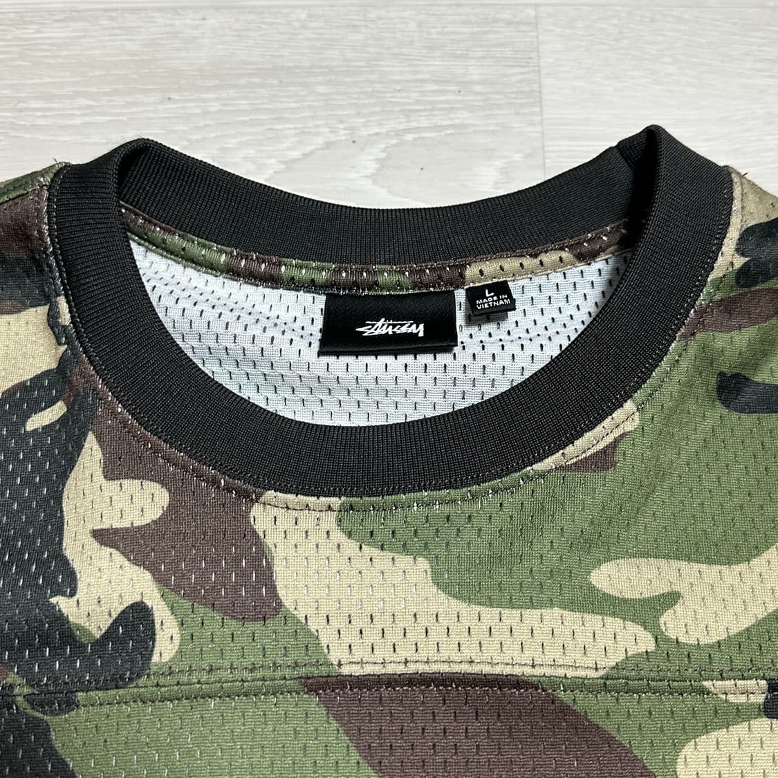 Stussy 4x4 Mesh Football Jersey Camo - L 상품이미지4