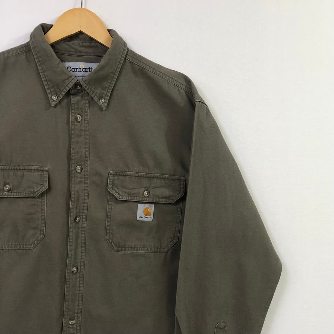 105 칼하트 카키 헤비 워크 셔츠 상품이미지1