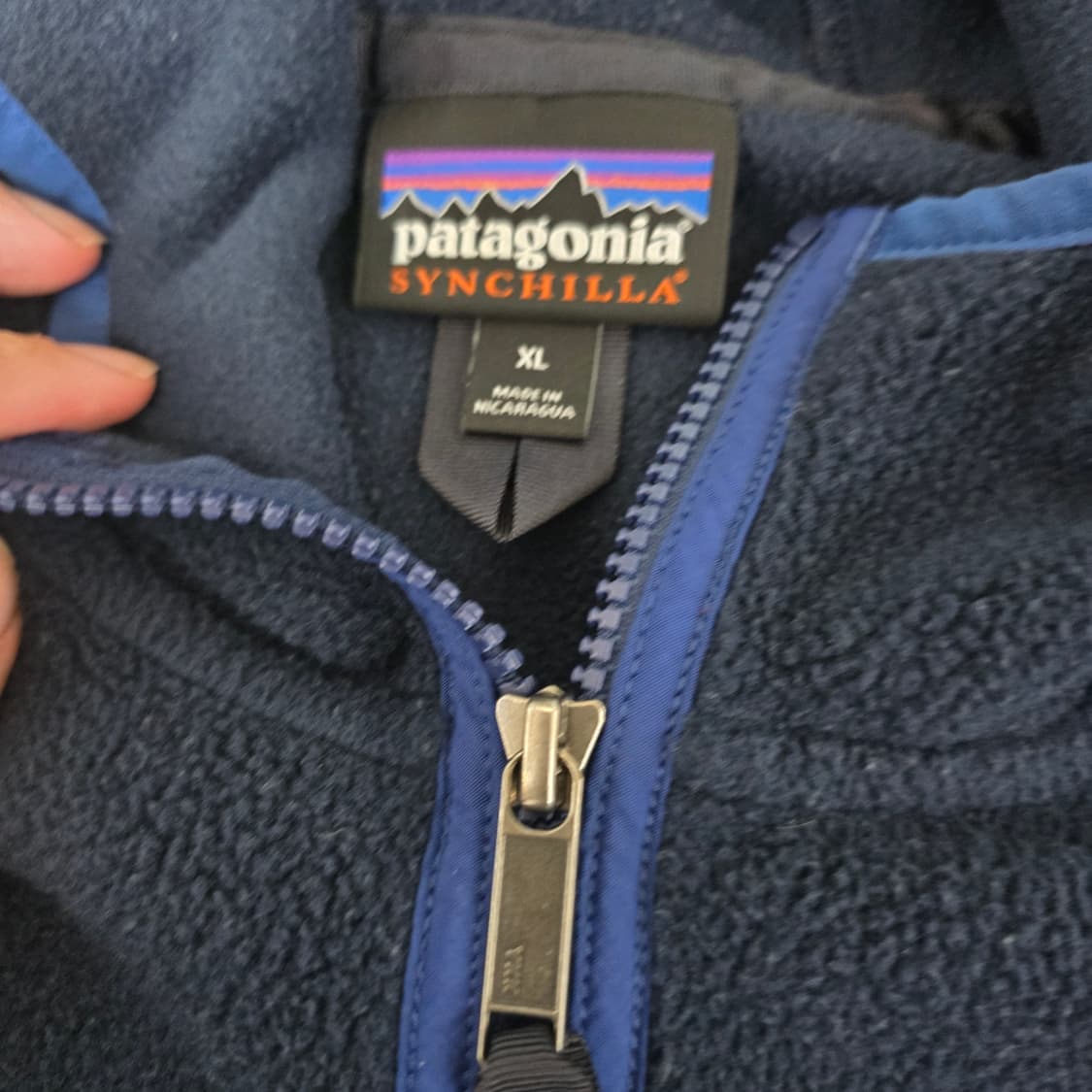 [XL] 빈티지 파타고니아 신칠라 스냅 후드 풀집업 레드/네이비 상품이미지5