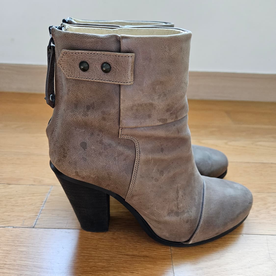 시스템 앵클 가죽 부츠 240mm 굽 9cm   상품이미지3