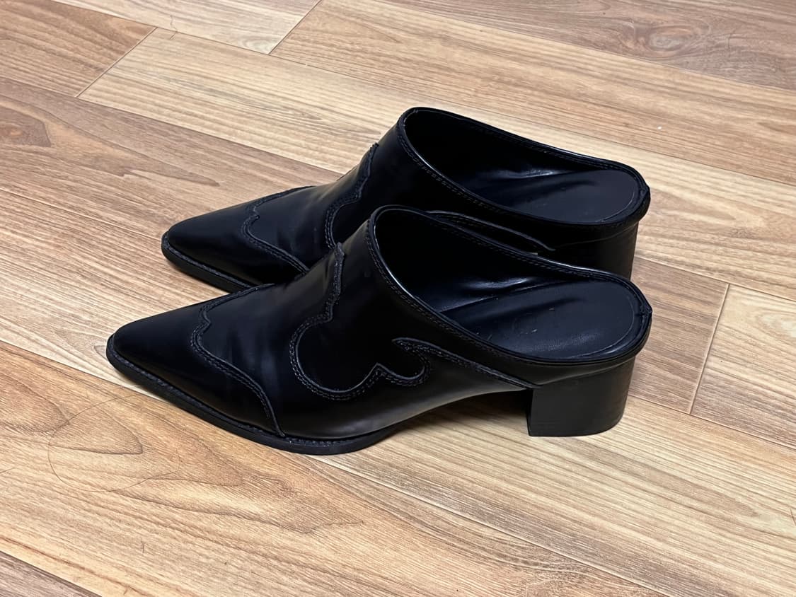 빈티지 뾰족코 웨스턴 뮬 상품이미지4