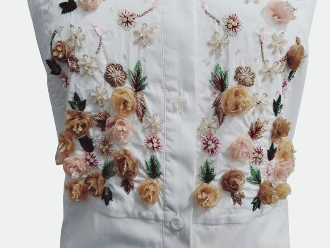 VALENTINO 발렌티노 자수화이트 스판 블라우스 셔츠 55 상품이미지8