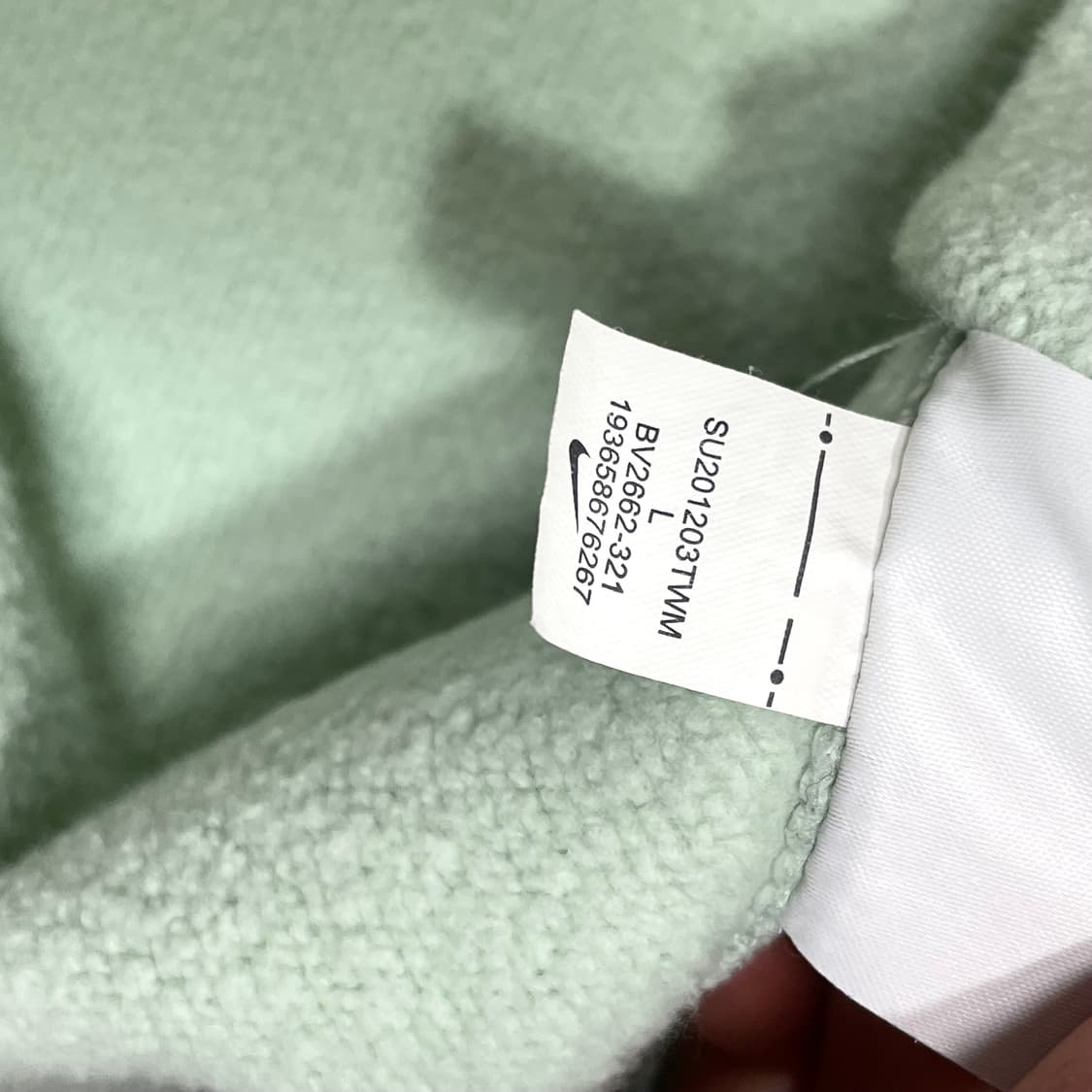 나이키 스펠로고 민트 기모 맨투맨 티셔츠 남성L 상품이미지5