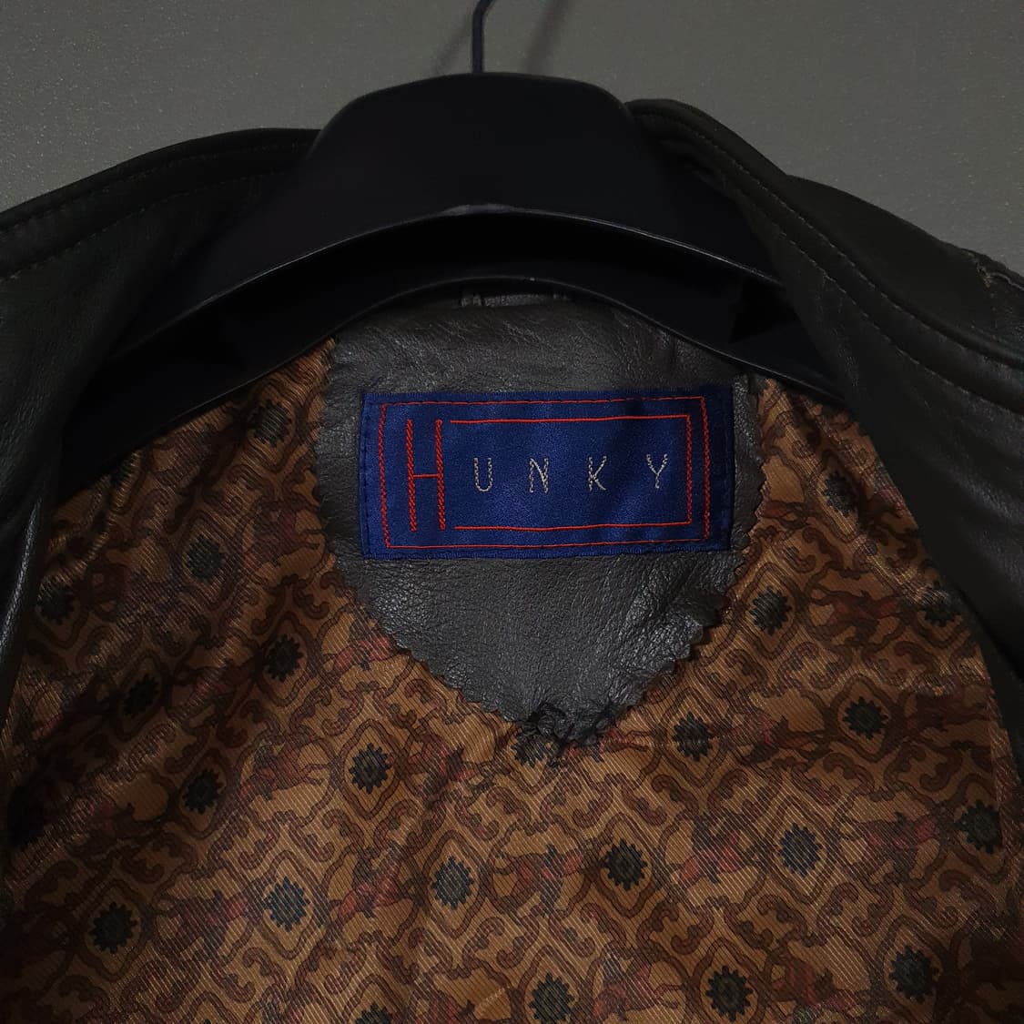 95 (M) HUNKY 고급 양가죽 블루종 램스킨 레더 봄버 블락 자켓 상품이미지7