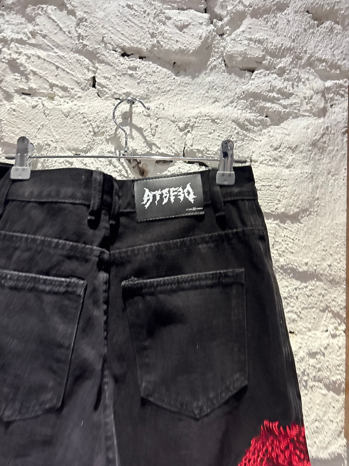 ATSF30 드래곤 자수 배기 와이드 블랙 진 상품이미지4