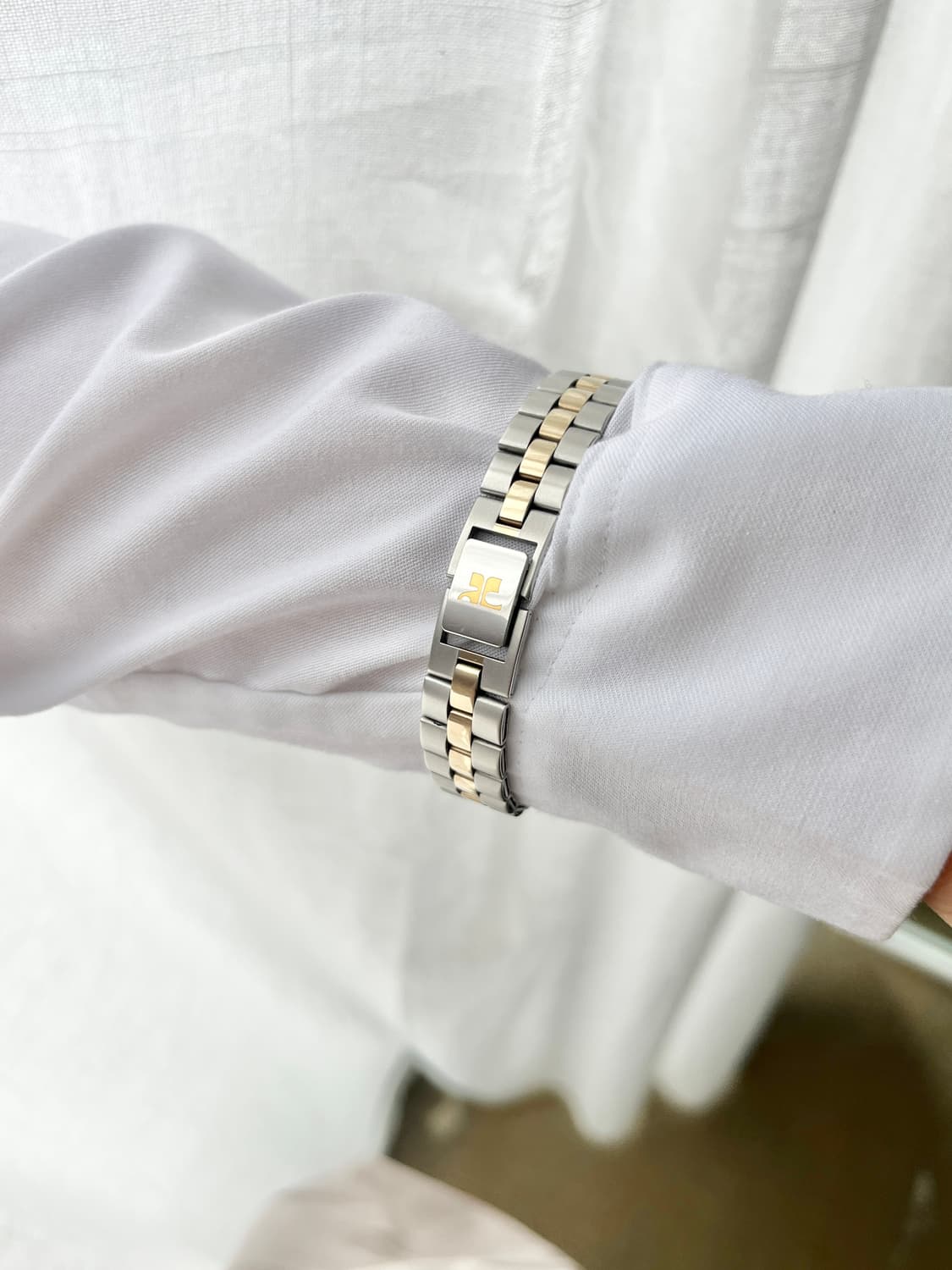 (case)90s Courreges 꾸레쥬 올드 콤비 손목시계 상품이미지3