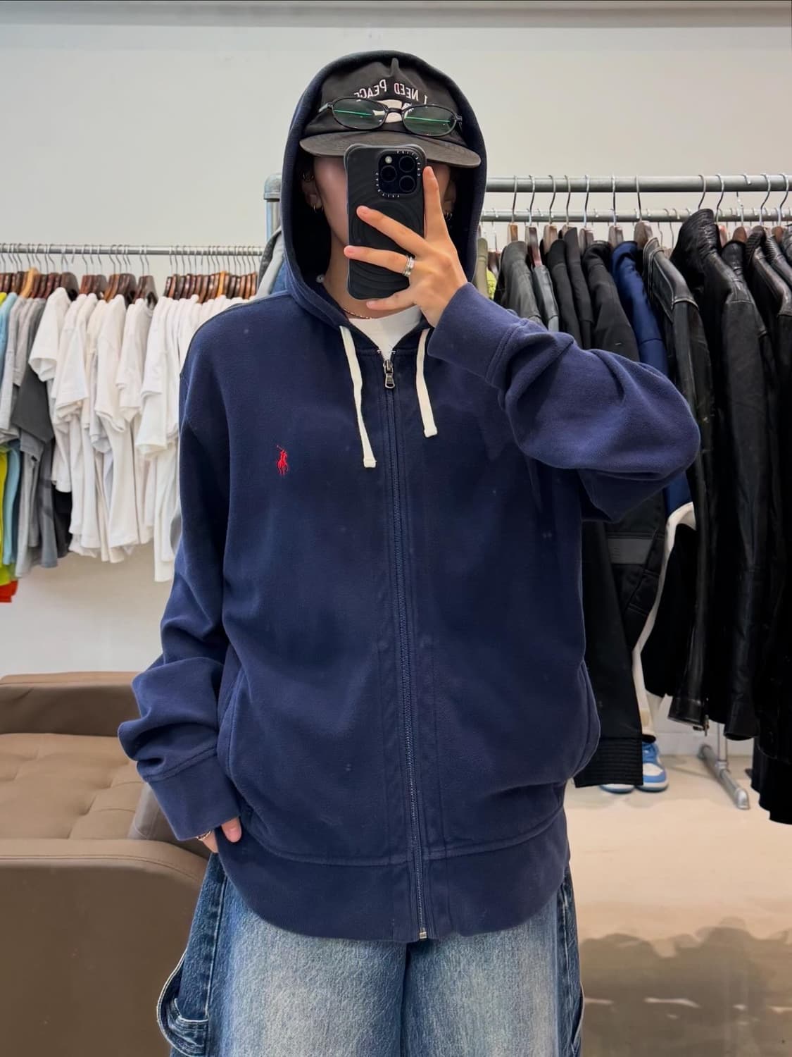 폴로 베이직 후드 집업 네이비 상품이미지5