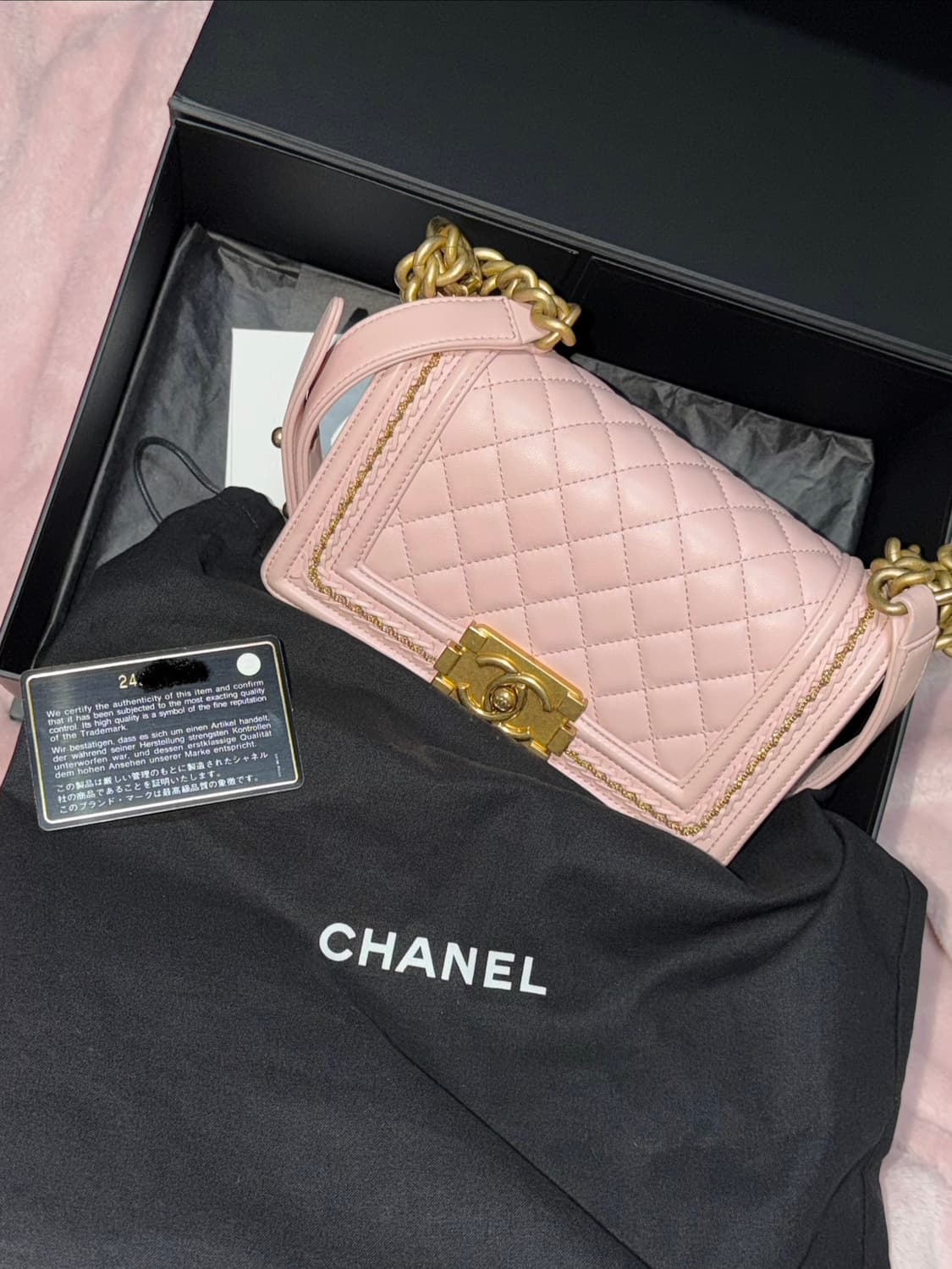 샤넬 보이백 핑크색상 풀박스 상품이미지1